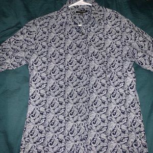 Banana Republic paisley blue dress shirt